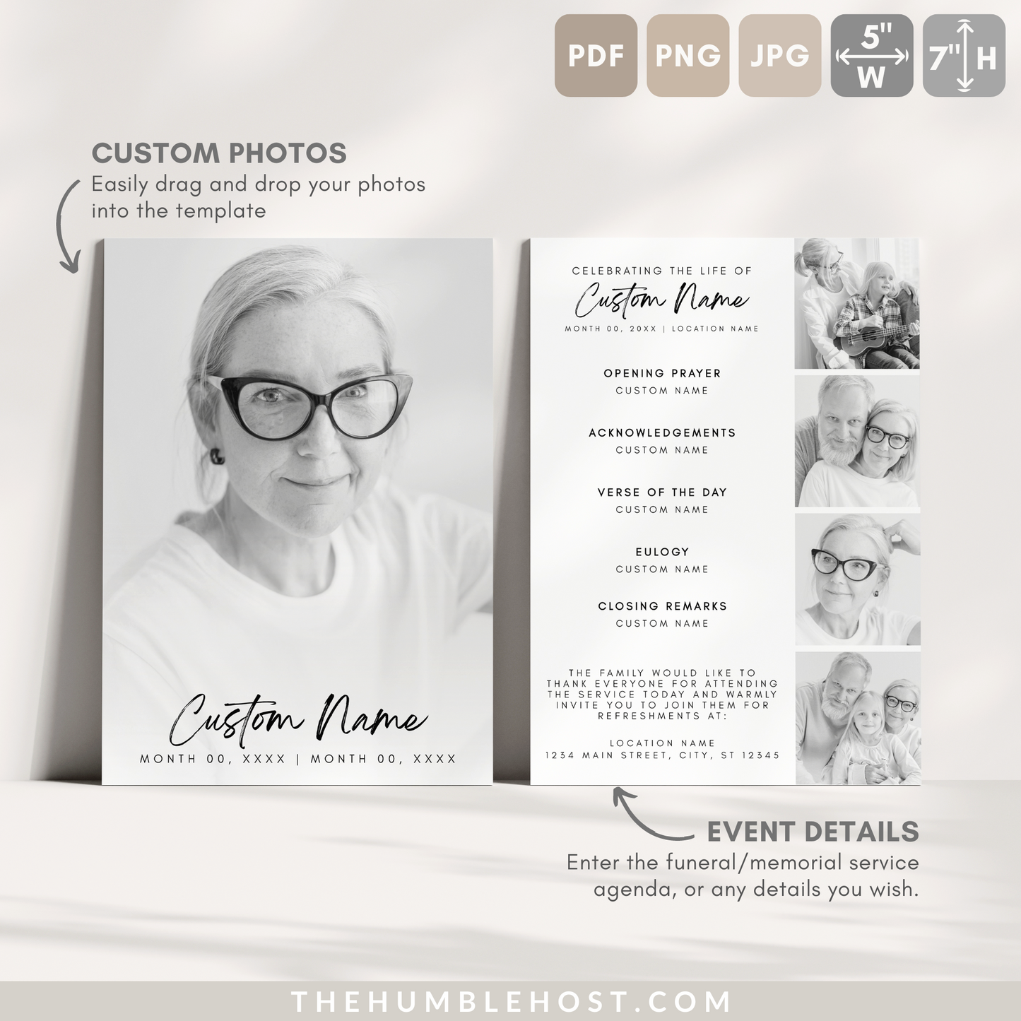 Funeral Program Template, Modern Minimalist Obituary Template for Funeral, Memorial Program, Funeral Program Announcement Editable Printable, ceremony program, funeral brochure, funeral cards, funeral guest book, funeral template, memorial program