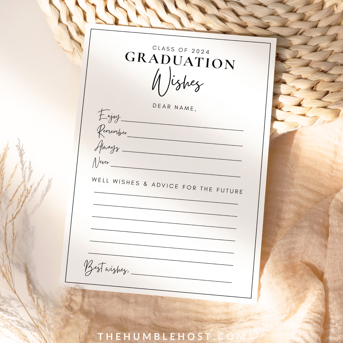 Graduation Advice Cards, Wishes for the Graduate, Class of , Graduation Party, Editable Template, Keepsake, Guest book, Printable, college graduate, congratulations grad, graduation advice, guestbook, party favors, printable game, senior