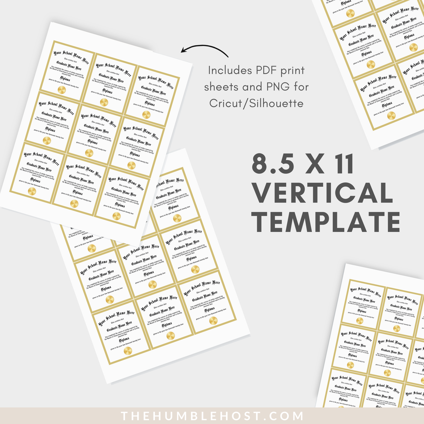 Personalized Graduation Cupcake Toppers, Custom Mini Diplomas, Graduation Party Decorations, Class of, graduation, custom party decor, graduation decor, graduation diploma template, graduation favors, graduation name, high school grad