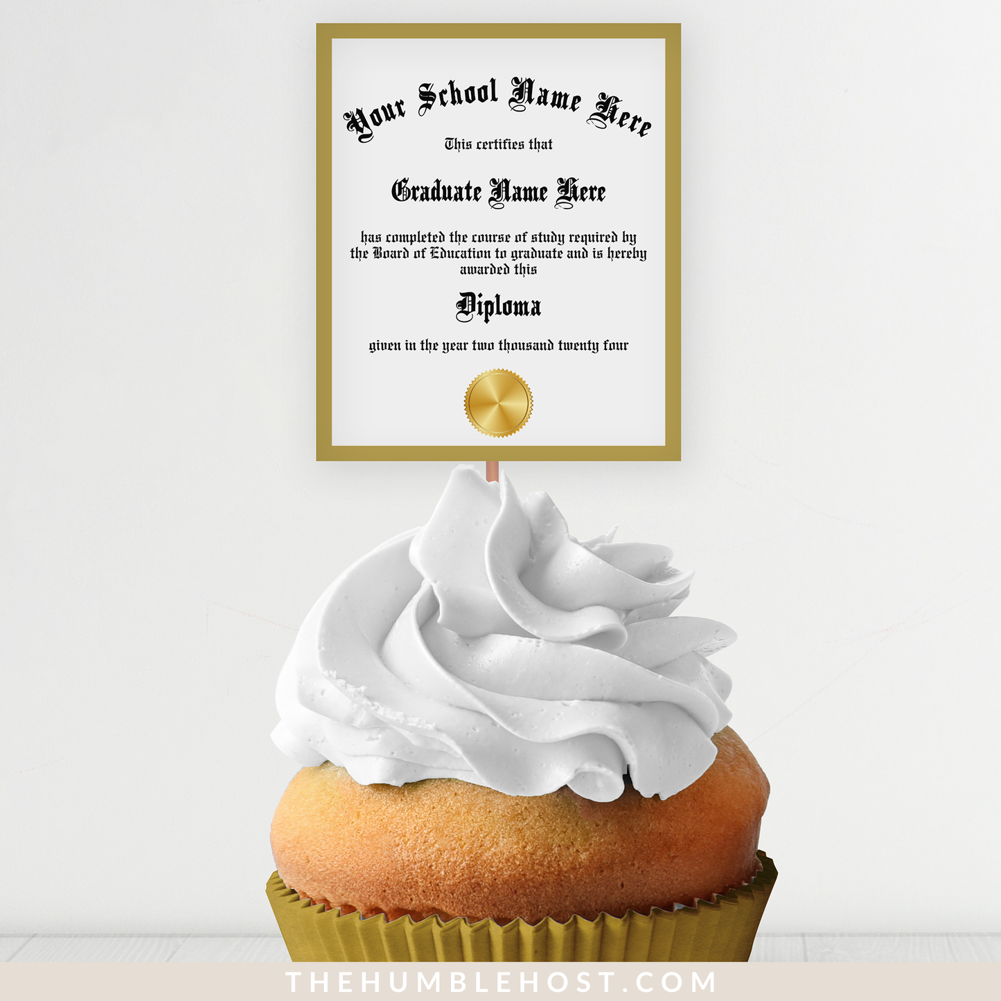 Personalized Graduation Cupcake Toppers, Custom Mini Diplomas, Graduation Party Decorations, Class of, graduation, custom party decor, graduation decor, graduation diploma template, graduation favors, graduation name, high school grad