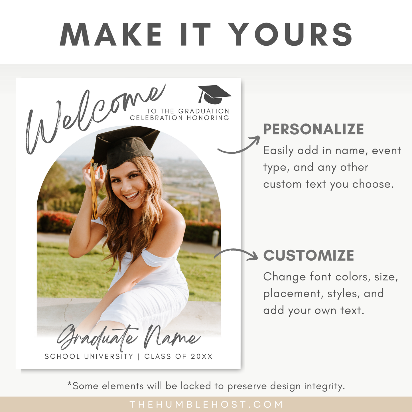 Graduation Party Welcome Sign Template, Photo Graduation Welcome Poster, Modern Minimalist Graduation Welcome, Editable Template Download, college graduation, grad party welcome, graduation poster, photo welcome sign, minimal welcome sign