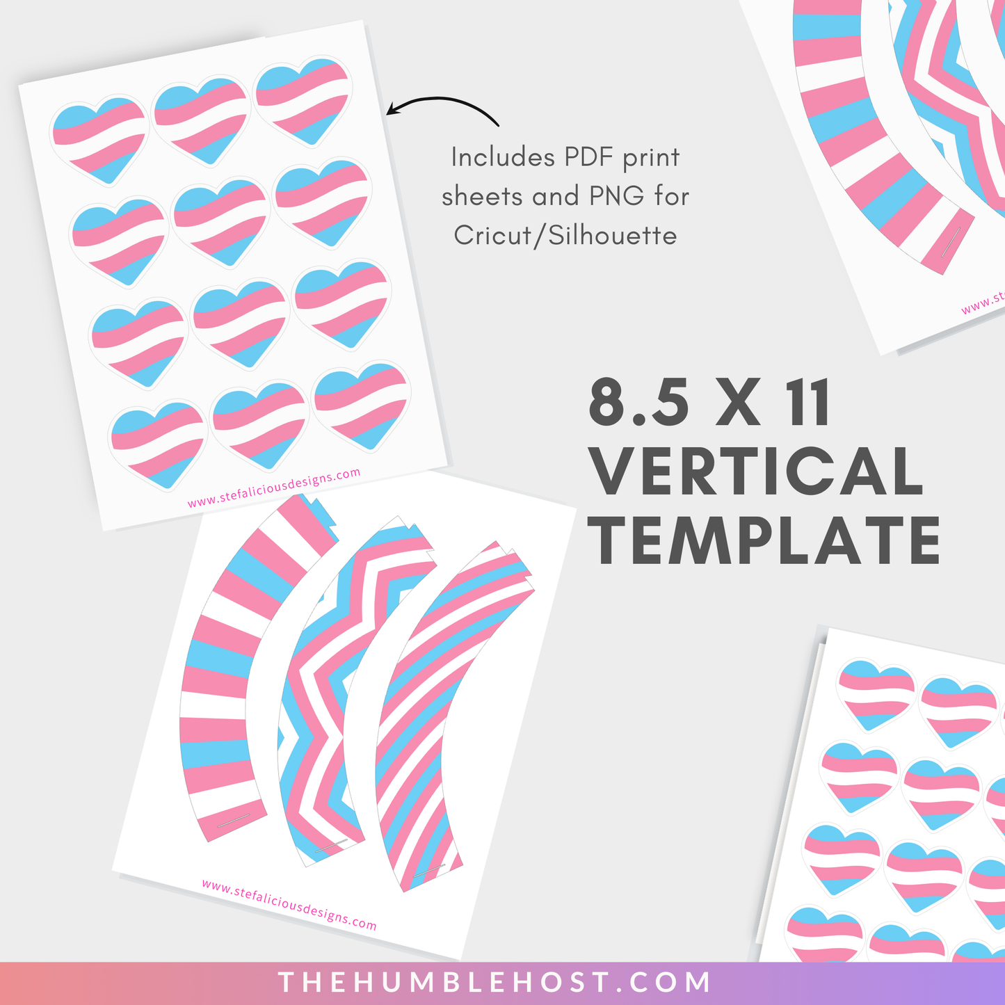 Transgender Pride Flag Cupcake Toppers, Cupcake Wrappers, Printable LGBTQ Pride Month Party Decor, Trans Flag Pride Party Supplies, Cricut, diy party decor, printable party, party favor, food favor, trans flag, pride flag cupcake, trans pride decor