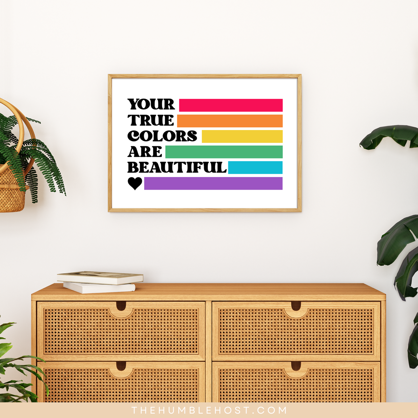 Subtle Pride Wall Art, Your True Colors Are Beautiful, Pride Month Decor, LGBTQ+, Queer, Rainbow, Printable Instant Download, Quote Sign