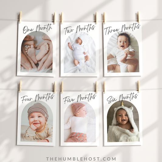 First Birthday Photo Banner Template, Editable Babys 1st Year Monthly Milestone Cards, Printable Modern Photo Garland, 12 month photos, 1st birthday decor, baby photo display, first year photos, gender neutral, milestone banner, minimalist banner