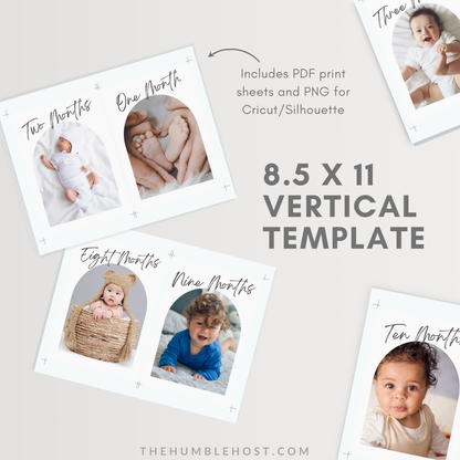 First Birthday Photo Banner Template, Editable Babys 1st Year Monthly Milestone Cards, Printable Modern Photo Garland, 12 month photos, 1st birthday decor, baby photo display, first year photos, gender neutral, milestone banner, minimalist banner