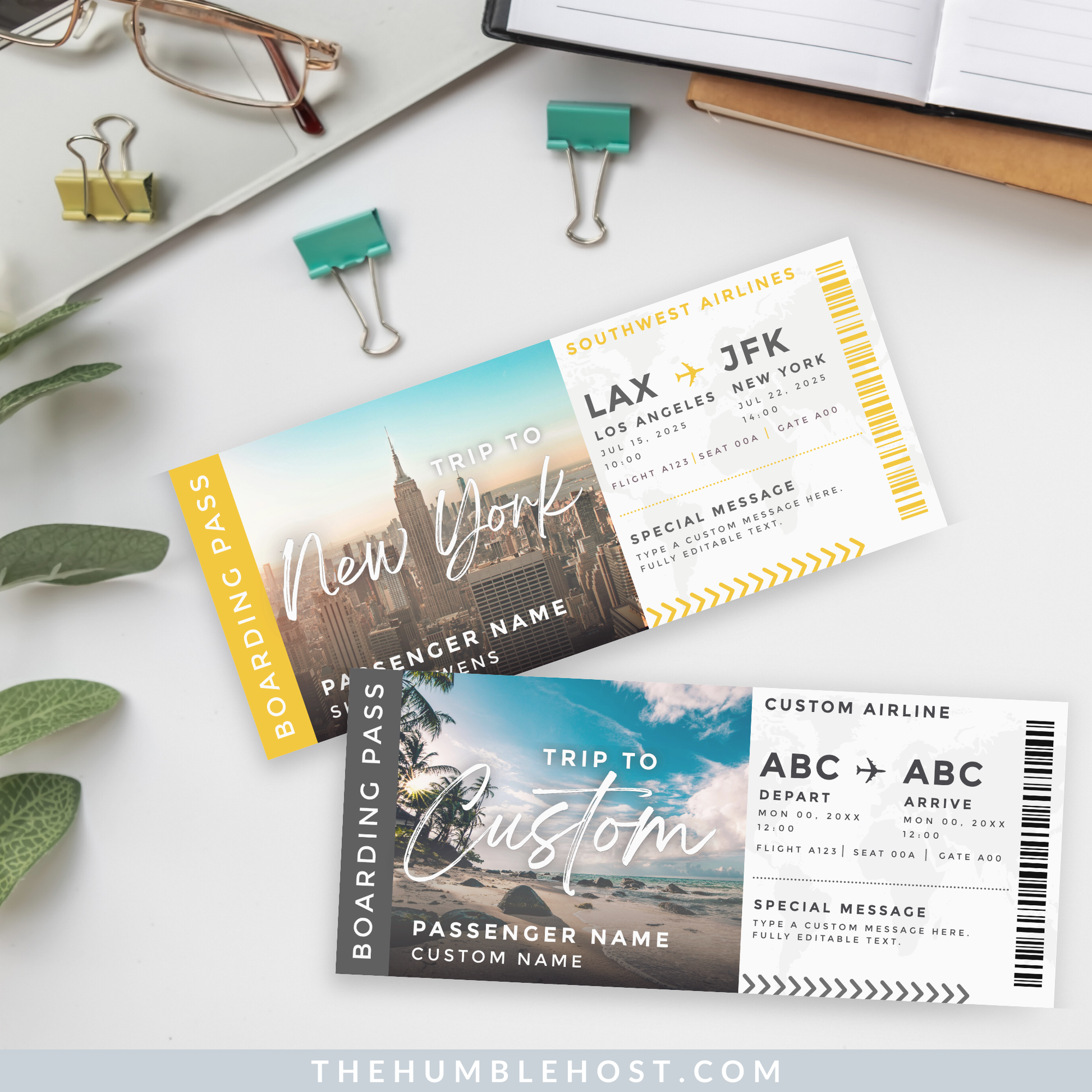 Editable Boarding Pass Template, Printable Boarding Pass, Customizable Plane Tickets Surprise Trip, Airplane Ticket Gift, travel gift ideas, editable template, surprise ticket, travel gift card, airline ticket, custom boarding pass, travel itinerary