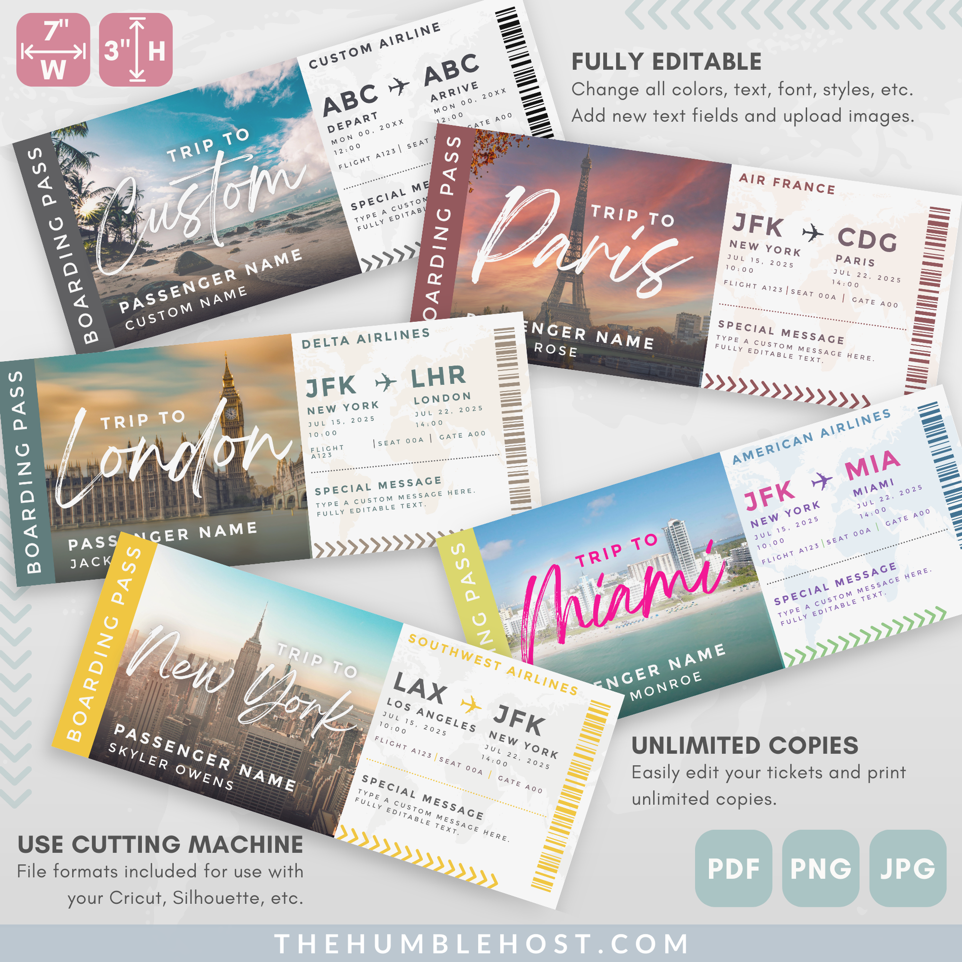 Editable Boarding Pass Template, Printable Boarding Pass, Customizable Plane Tickets Surprise Trip, Airplane Ticket Gift, travel gift ideas, editable template, surprise ticket, travel gift card, airline ticket, custom boarding pass, travel itinerary