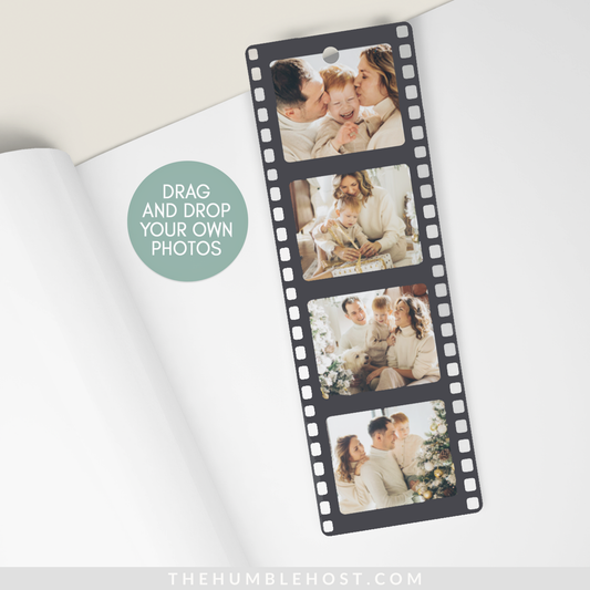 Personalized Bookmark, Custom Bookmark, Photo Bookmark, Personalized Gift, Book Lover Gift, Camera Film Strip, Vintage Photography Gift, personalized gifts, unique gifts, printable bookmark, cricut template, custom photo gift, bookmark template