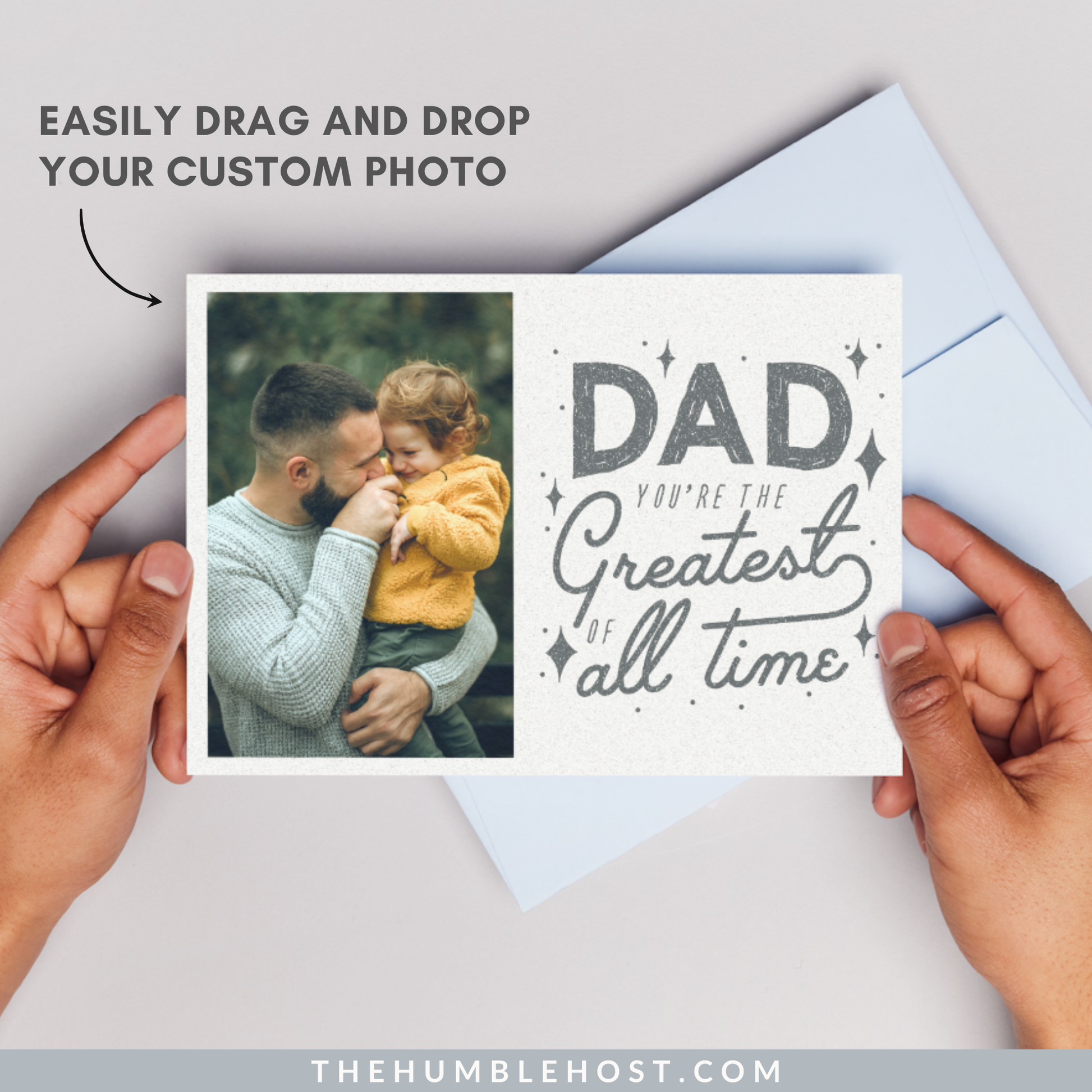 Card for Dad, Printable Custom Photo Greeting Card Template, Personalized Fathers Day Birthday Card, Gift For Dad, Instant Download, card for stepdad, custom dad card, keepsake card, father birthday card, for dad from kids, happy fathers day for him