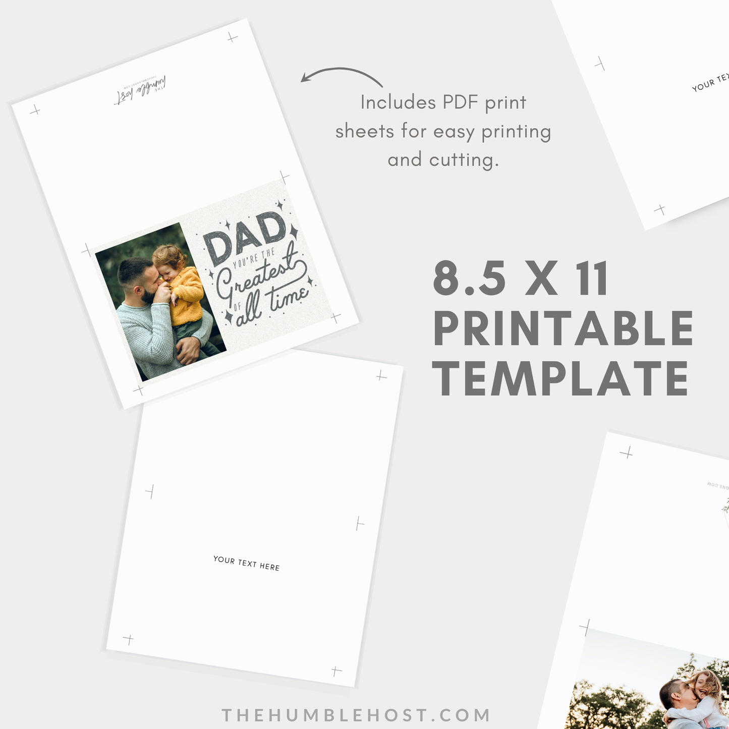 Card for Dad, Printable Custom Photo Greeting Card Template, Personalized Fathers Day Birthday Card, Gift For Dad, Instant Download, card for stepdad, custom dad card, keepsake card, father birthday card, for dad from kids, happy fathers day for him