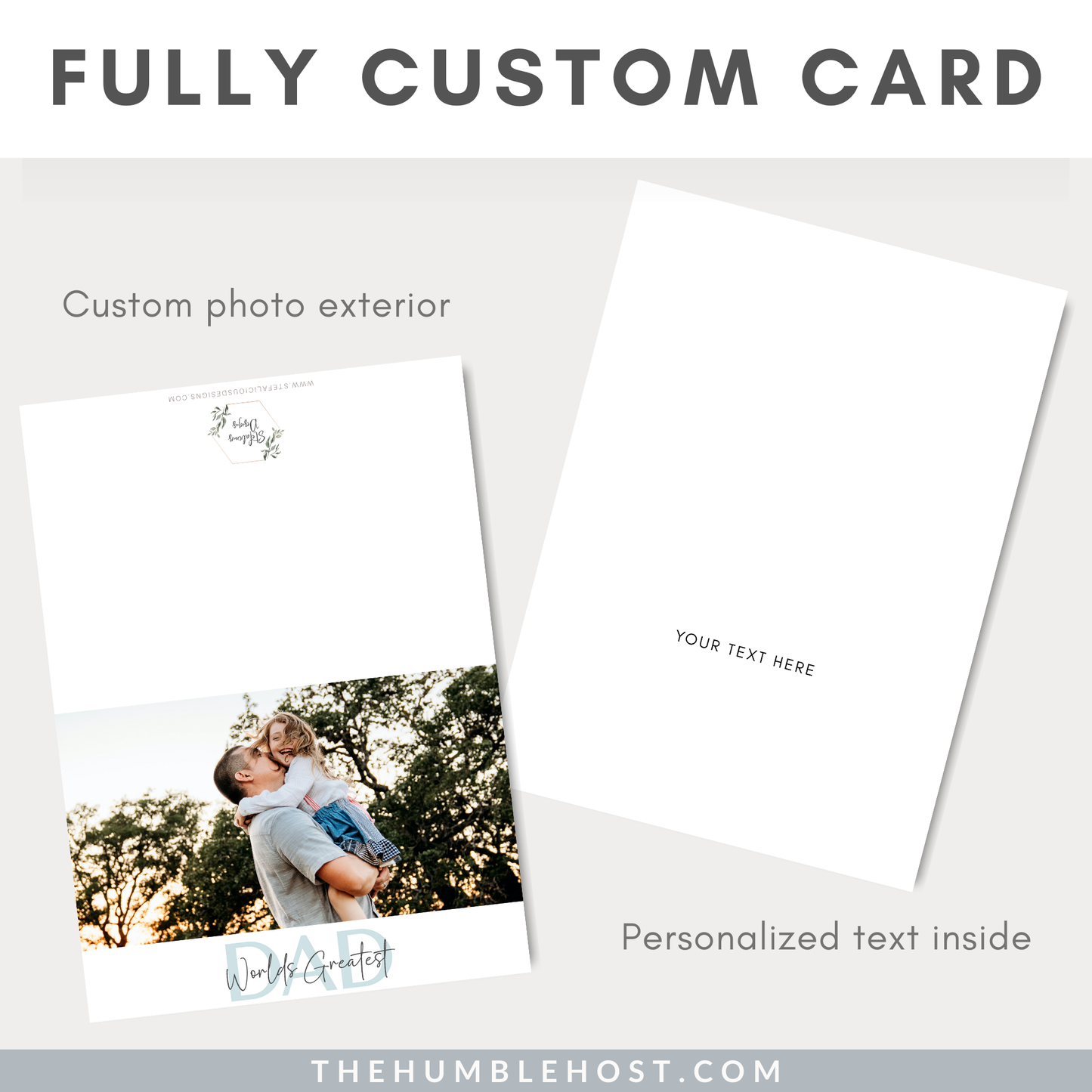 Card for Dad, Printable Custom Photo Greeting Card Template, Personalized Fathers Day Birthday Card, Gift For Dad, Instant Download, card for stepdad, custom dad card, keepsake card, father birthday card, for dad from kids, happy fathers day for him