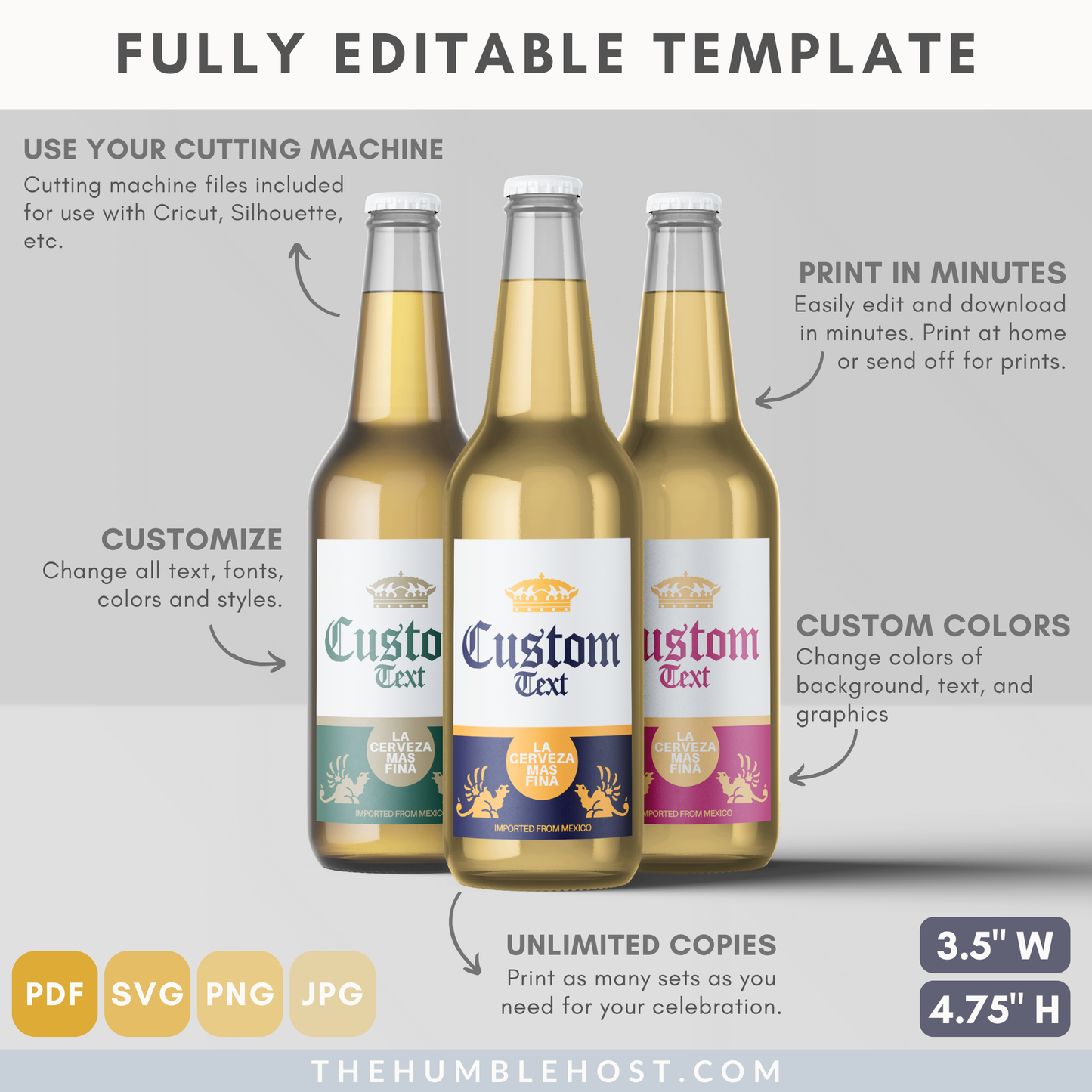 Custom Corona Beer Label | Personalized Cerveza | Editable Template