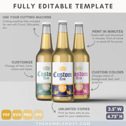 Custom Corona Beer Label | Personalized Cerveza | Editable Template