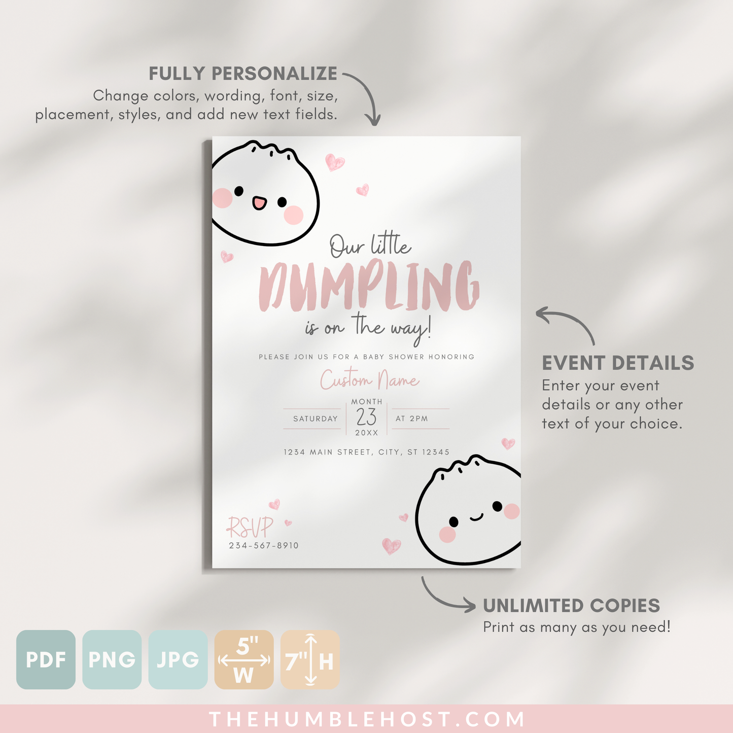 Little Dumpling Baby Shower Invitation Set, Dumpling Baby Shower Invitation, Bao Dumpling Baby Shower Bundle, Books for Baby, Diaper Raffle, baby shower bundle, baby shower suite, baby sprinkle, welcome baby, editable template, baby shower invite