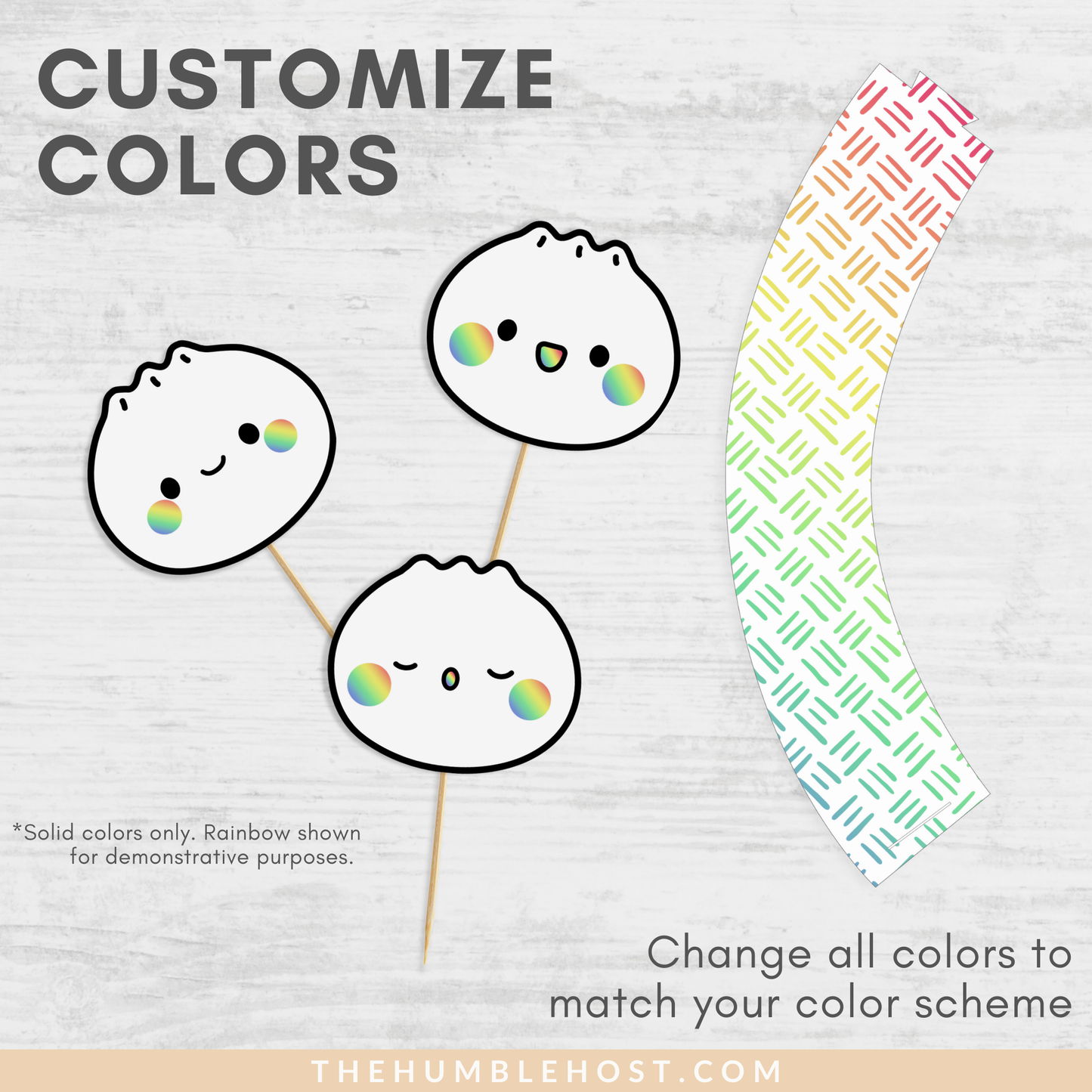 Cute Dumpling Cupcake Toppers Cupcake Wrappers, Bao Dim Sum Party Cupcake Set, Little Dumpling Baby Shower, Printable Custom Colors, Cricut template, custom editable cakes, custom cupcake, custom cake topper, custom colors, kawaii, custom party decor