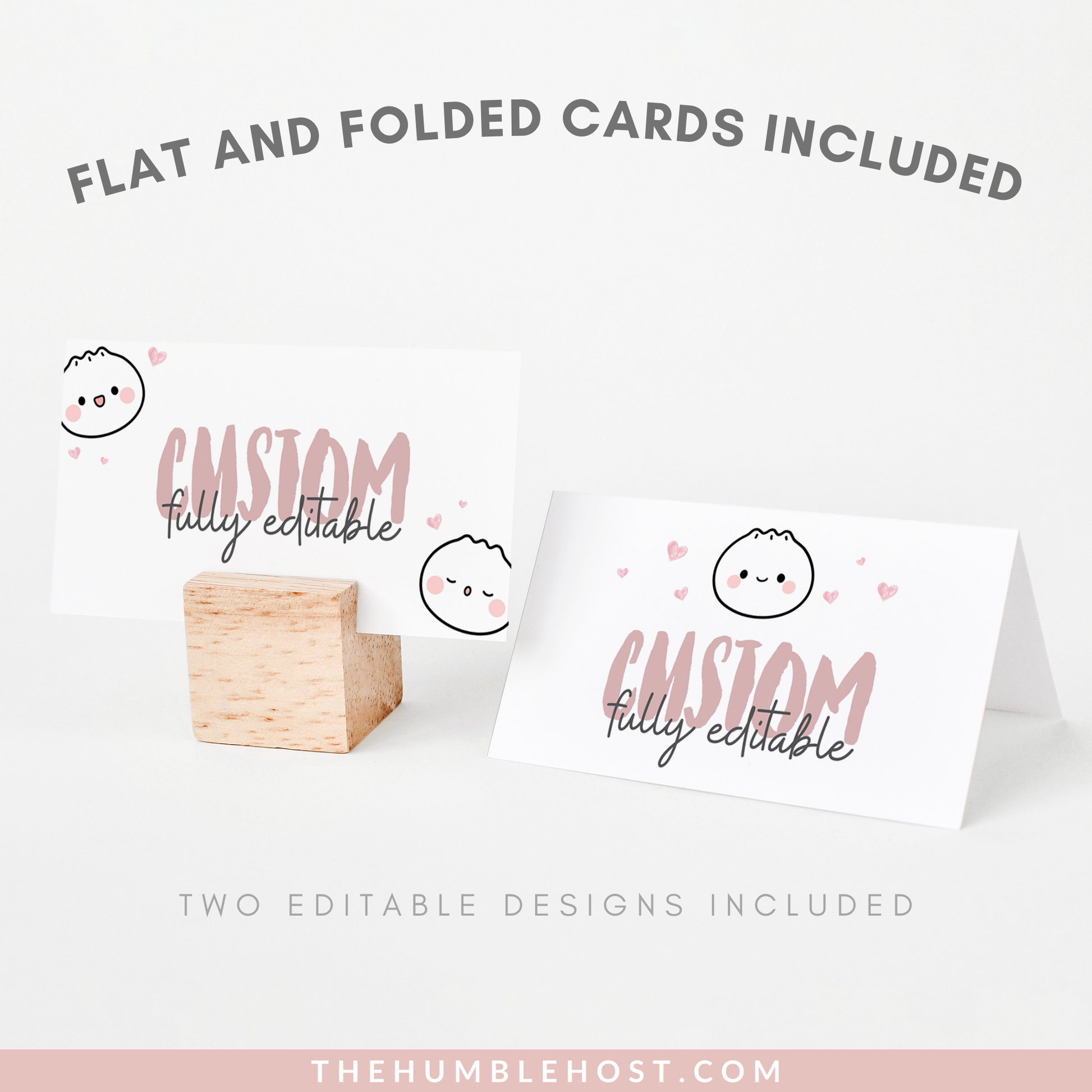 Cute Dumpling Table Cards, Dim Sum Place Cards, Bao Name Cards, Printable Buffet Cards, Editable Template, Little Dumpling Baby Shower Set, escort cards, food cards, diy party decor, bao dumpling shower, cute dumpling, little dumpling, dim sum kawaii