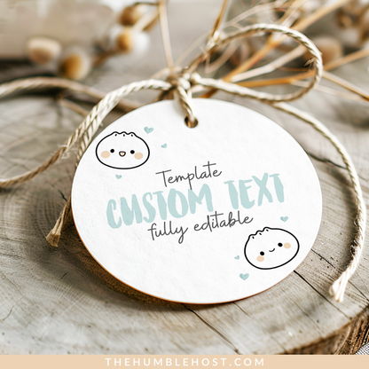 Cute Dumpling Sticker Tags, Printable Little Dumpling Tags, Bao Thank You Tags, Dim Sum Favor Editable Template, Printable Baby Shower, diy party decor, diy party favors, editable tags, thank you stickers, printable stickers, kawaii, dumpling theme