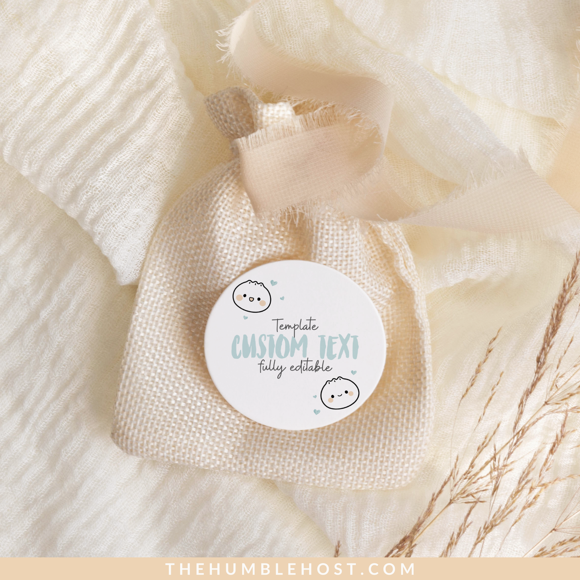 Cute Dumpling Sticker Tags, Printable Little Dumpling Tags, Bao Thank You Tags, Dim Sum Favor Editable Template, Printable Baby Shower, diy party decor, diy party favors, editable tags, thank you stickers, printable stickers, kawaii, dumpling theme