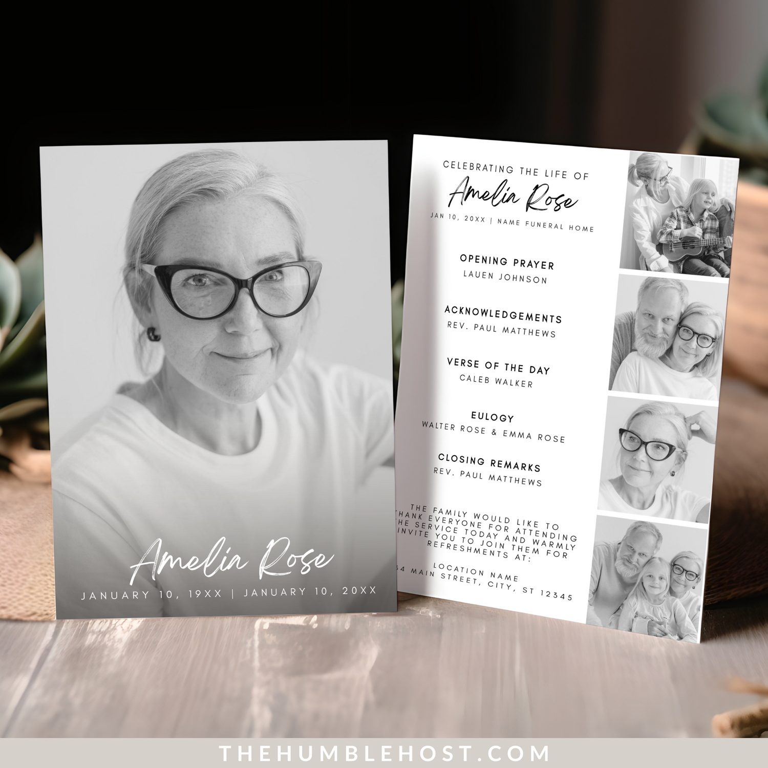 Funeral Program Template, Modern Minimalist Obituary Template for Funeral, Memorial Program, Funeral Program Announcement Editable Printable, ceremony program, funeral brochure, funeral cards, funeral guest book, funeral template, memorial program