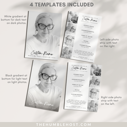 Funeral Program Template, Modern Minimalist Obituary Template for Funeral, Memorial Program, Funeral Program Announcement Editable Printable, ceremony program, funeral brochure, funeral cards, funeral guest book, funeral template, memorial program