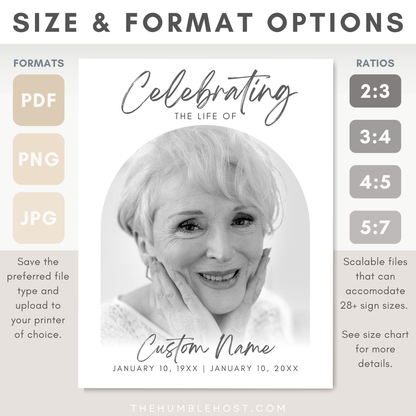 Funeral Memorial Sign, Celebration of Life Poster, In Loving Memory Sign, Funeral Welcome Sign, Memorial Sign, Editable Template, Printable, funeral sign, in loving memory, memorial welcome, minimalist funeral, modern minimalist, photo welcome sign