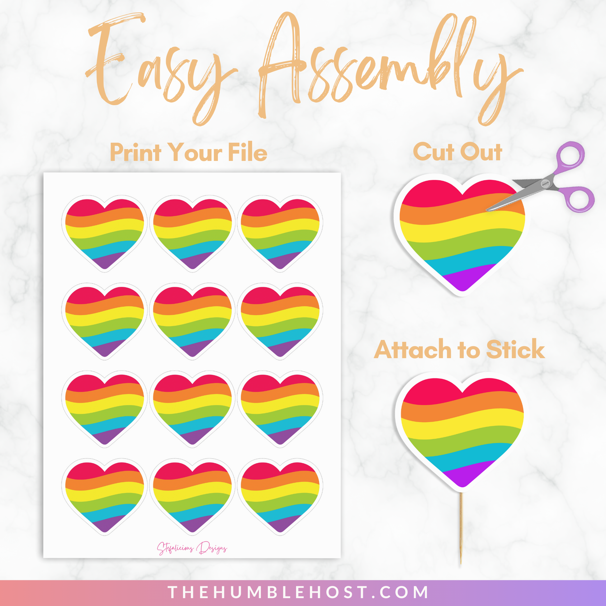 Rainbow Cupcake Toppers And Cupcake Wrappers, Printable LGBTQ Pride Month Party Decor, Gay Pride Flag, Rainbow Heart, Printable Party Set, diy party decor, party decorations, party favor, food favor, pride month, gay pride party, pride rainbow flag