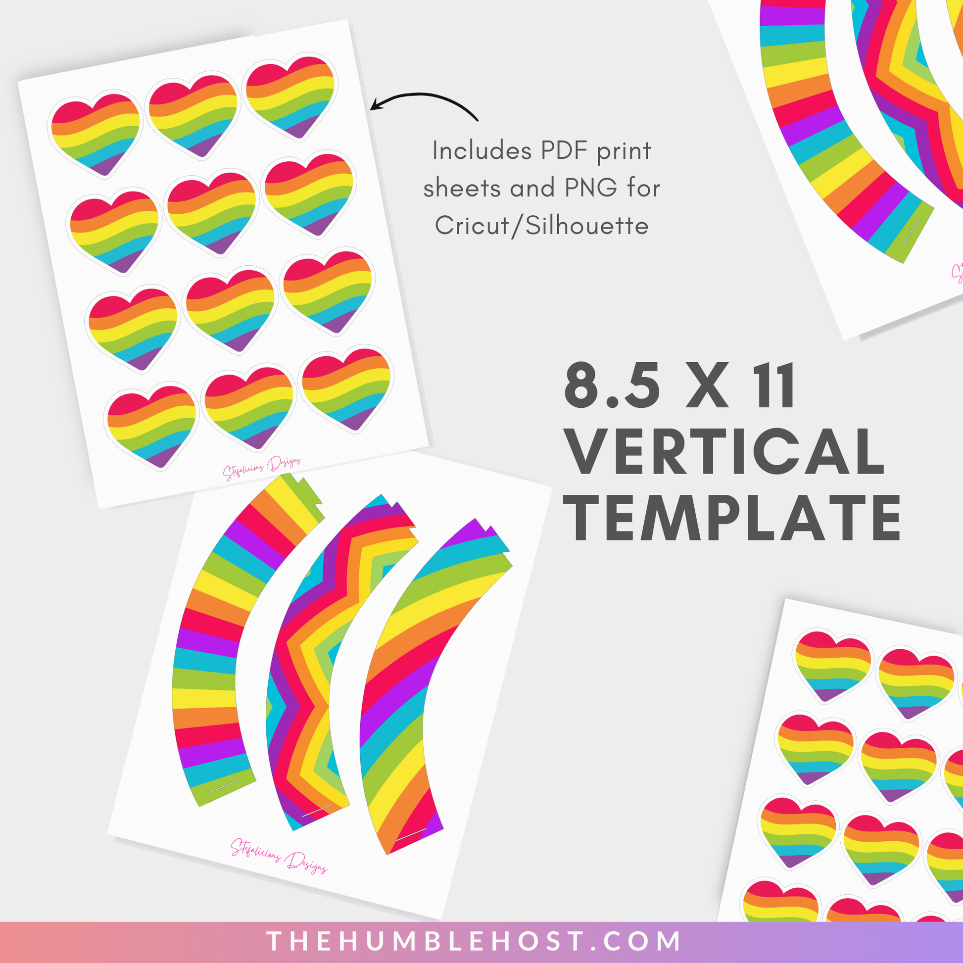 Rainbow Cupcake Toppers And Cupcake Wrappers, Printable LGBTQ Pride Month Party Decor, Gay Pride Flag, Rainbow Heart, Printable Party Set, diy party decor, party decorations, party favor, food favor, pride month, gay pride party, pride rainbow flag