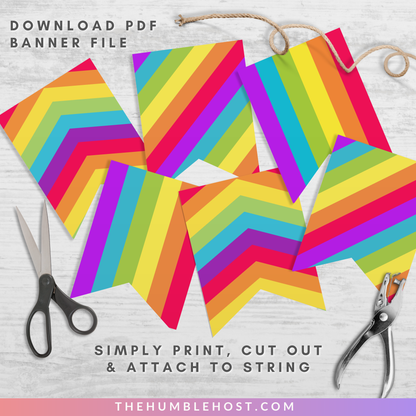 Pride Flag Banner, Printable LGBTQ+ Pride Month Decor, Editable Pride Party Banner, Custom Gay Pride Rainbow Flag Banner Template, DIY Pride, diy party, pride decorations, pride parade decor, pride month banner, pride house banner, inclusive pride