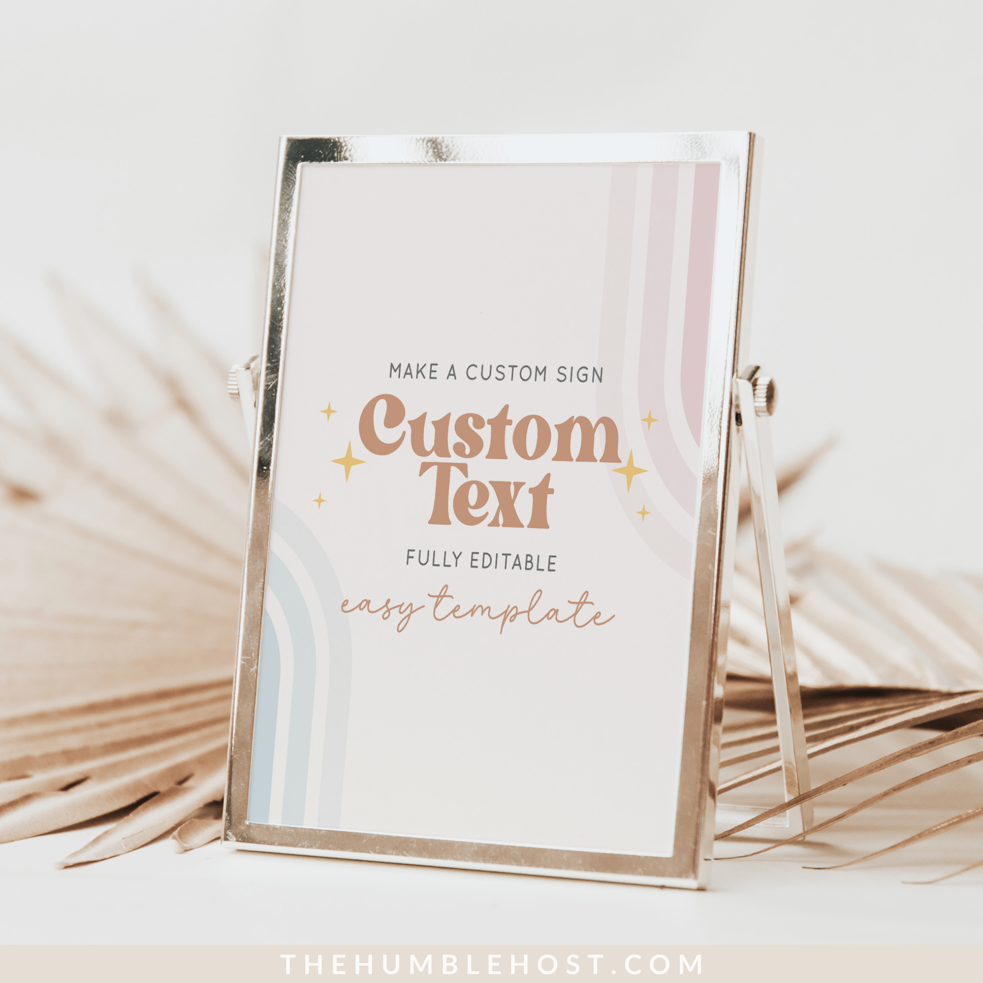Retro Gender Reveal Table Signs, Printable Party Sign Editable Template, Boho Gender Reveal Shower Sign, He Or She, Retro Rainbow Pink Blue, custom sign, gender reveal sign, custom table signs, editable signs, gender neutral, diy gender reveal party