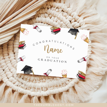 Graduation Card, Congratulations, Personalized Graduation School Card, Custom Greeting Card Editable Template, personalized gift, card template, college grad, degree, for her, for him, proud of you card, university grad, high school grad, class of