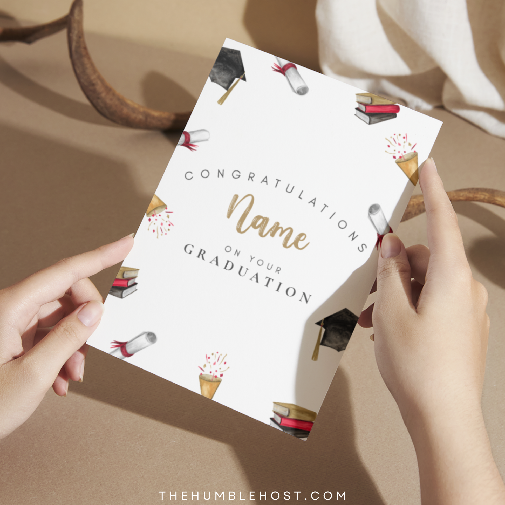 Graduation Card, Congratulations, Personalized Graduation School Card, Custom Greeting Card Editable Template, personalized gift, card template, college grad, degree, for her, for him, proud of you card, university grad, high school grad, class of