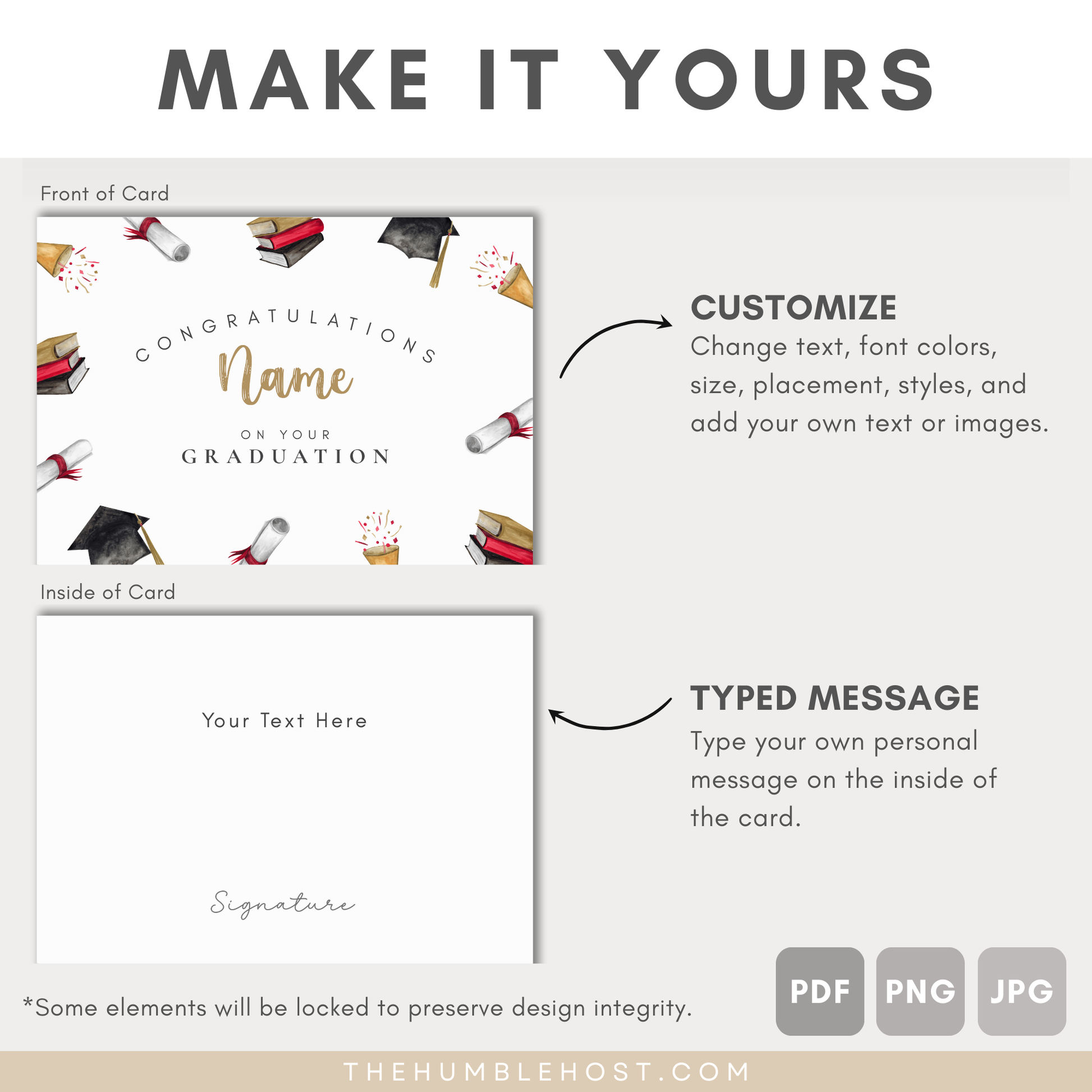 Editable Graduation Card | Printable Greeting Card The Humble Host Editable Graduation Card | Printable Greeting Card The Humble Host