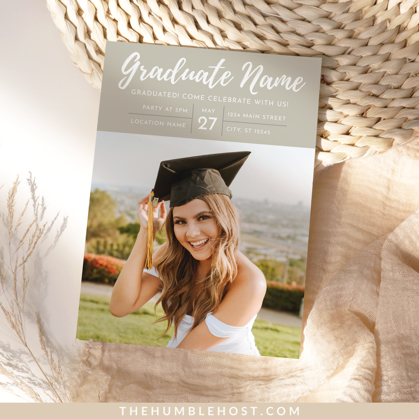 Graduation Invitation Template, Senior Graduate Announcement Template, Modern Graduation Announcement, Graduation Party Template, college graduation, editable invitation, graduation invite, high school grad, modern minimalist, photo invitation