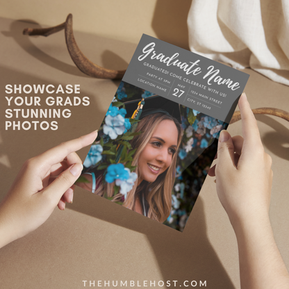 Graduation Invitation Template, Senior Graduate Announcement Template, Modern Graduation Announcement, Graduation Party Template, college graduation, editable invitation, graduation invite, high school grad, modern minimalist, photo invitation