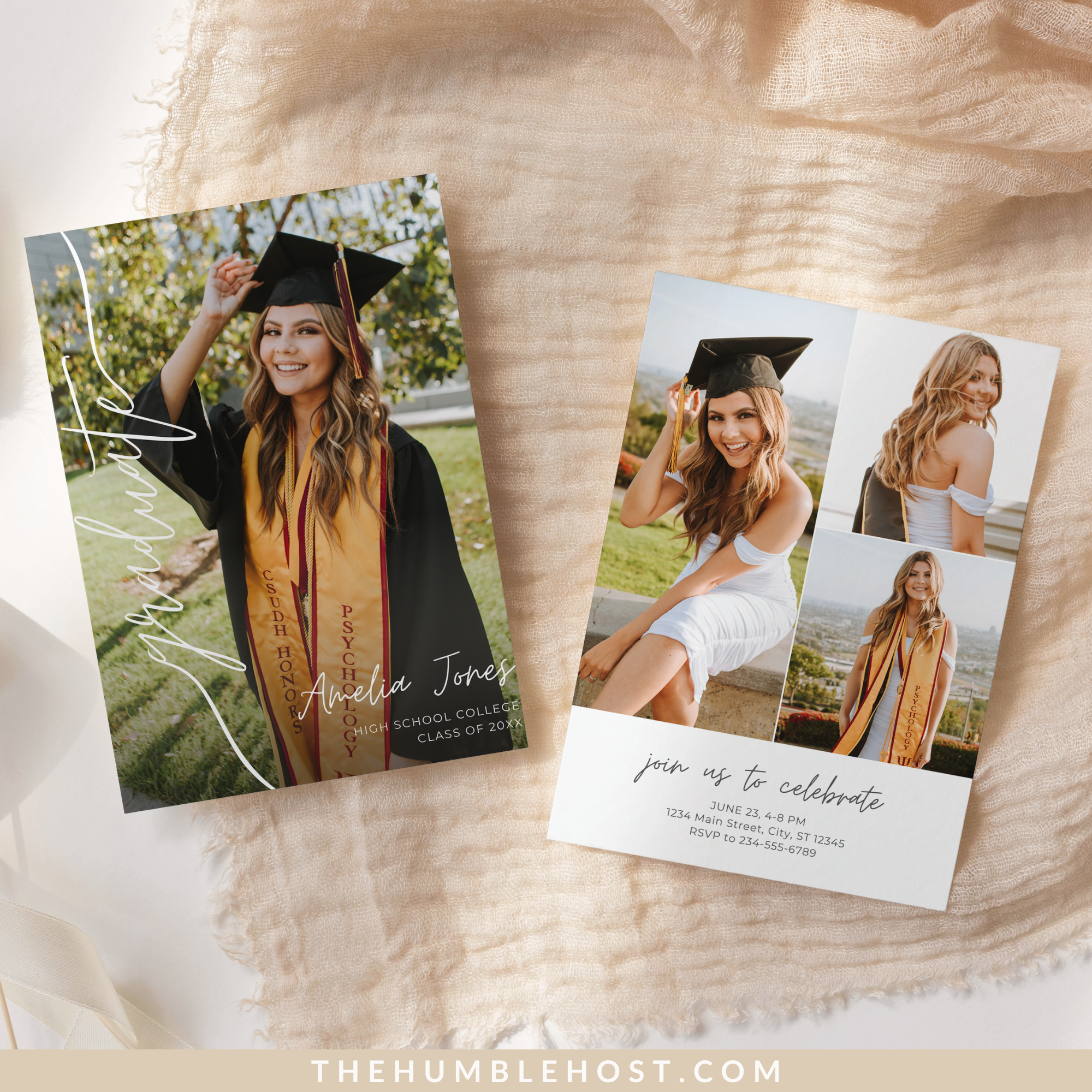 Graduation Invitation Template | Custom Photo Graduation Announcement ...