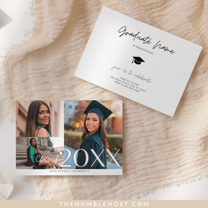 Graduation Invitation Template, Senior Graduate Announcement Template, Modern Graduation Announcement, Graduation Party Template, college graduation, editable invitation, graduation invite, high school grad, modern minimalist, photo invitation