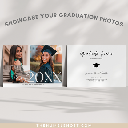 Graduation Invitation Template, Senior Graduate Announcement Template, Modern Graduation Announcement, Graduation Party Template, college graduation, editable invitation, graduation invite, high school grad, modern minimalist, photo invitation