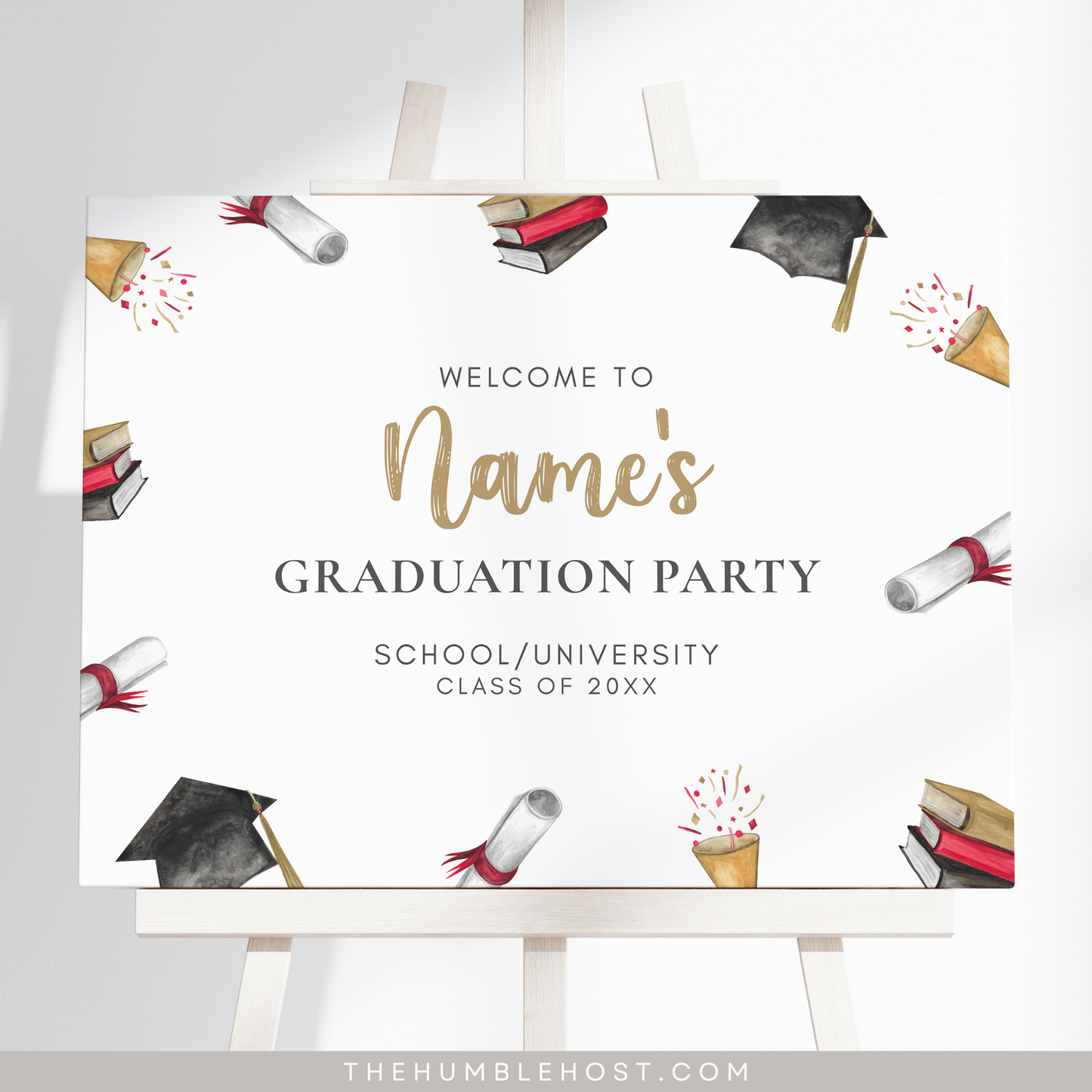 Graduation Party Welcome Sign Template, Custom Graduation Welcome Poster, Personalized Minimalist Editable Template, college graduation, grad party welcome, graduation poster, minimal welcome sign, modern minimalist, graduation decor, class of