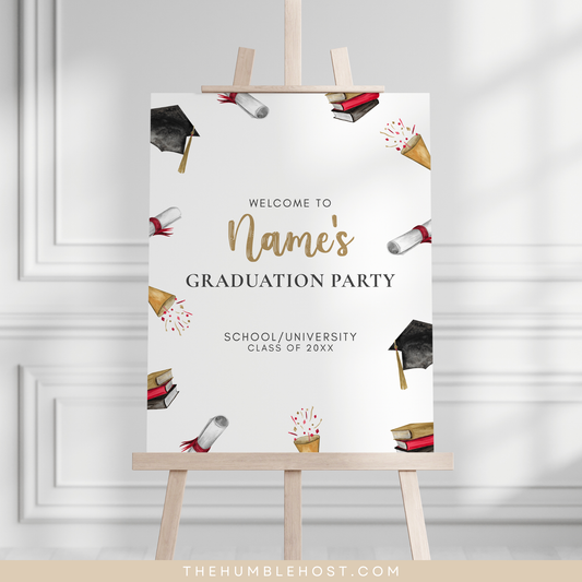 Graduation Party Welcome Sign Template, Custom Graduation Welcome Poster, Personalized Minimalist Editable Template, college graduation, grad party welcome, graduation poster, minimal welcome sign, modern minimalist, graduation decor, class of