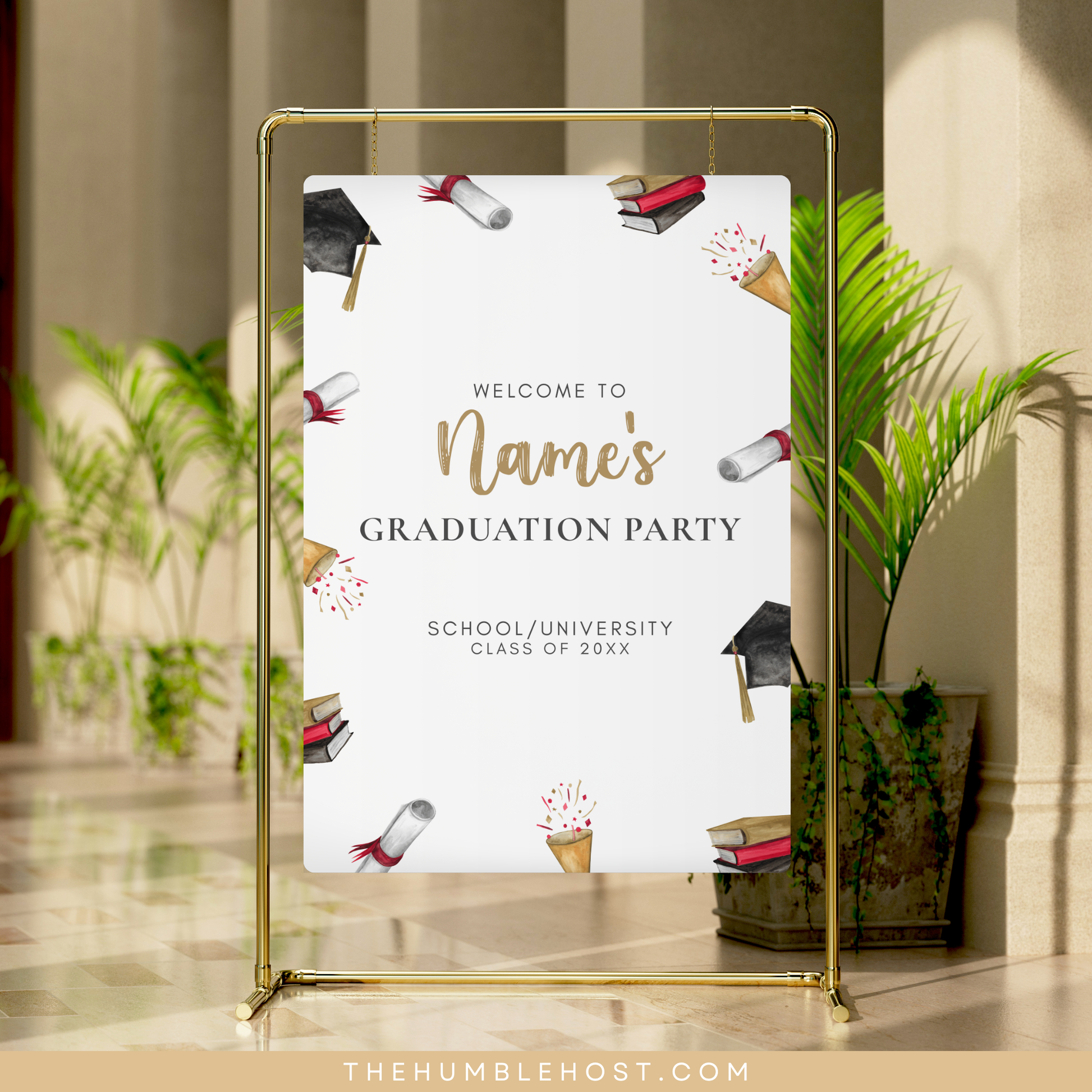 Graduation Party Welcome Sign Template, Custom Graduation Welcome Poster, Personalized Minimalist Editable Template, college graduation, grad party welcome, graduation poster, minimal welcome sign, modern minimalist, graduation decor, class of