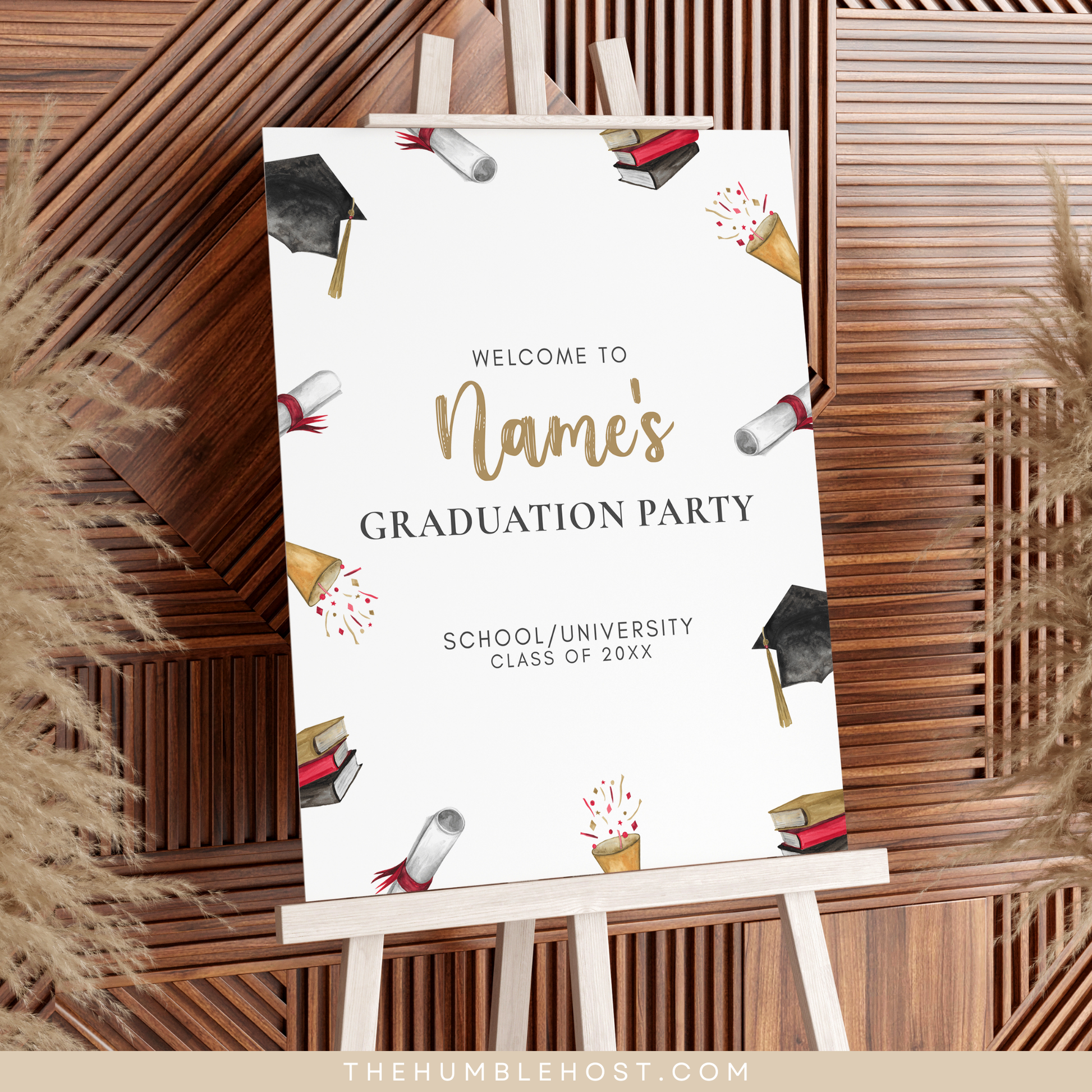 Graduation Party Welcome Sign Template, Custom Graduation Welcome Poster, Personalized Minimalist Editable Template, college graduation, grad party welcome, graduation poster, minimal welcome sign, modern minimalist, graduation decor, class of
