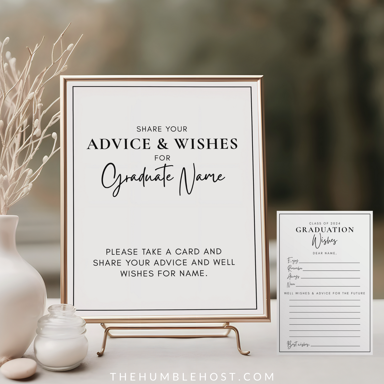 Graduation Advice Cards, Wishes for the Graduate, Class of , Graduation Party, Editable Template, Keepsake, Guest book, Printable, college graduate, congratulations grad, graduation advice, guestbook, party favors, printable game, senior