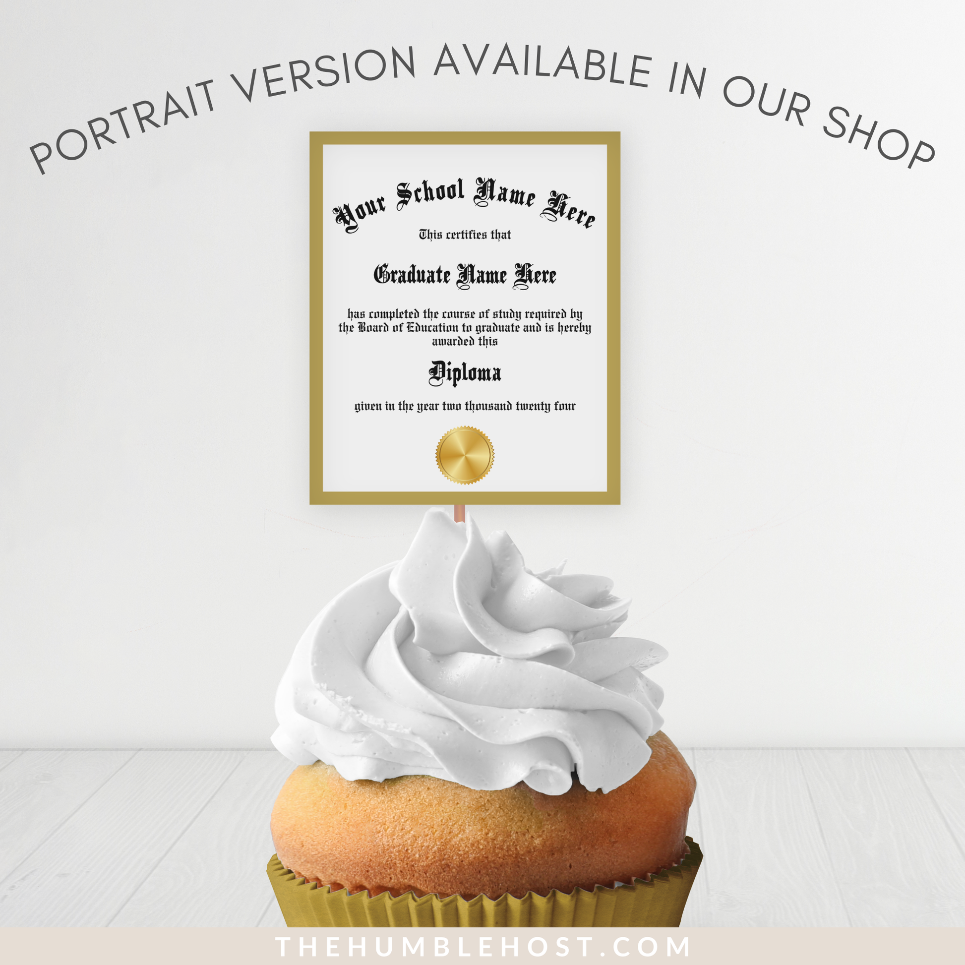 Personalized Graduation Cupcake Toppers, Custom Mini Diplomas, Graduation Party Decorations, Class of, graduation, custom party decor, graduation decor, graduation diploma template, graduation favors, graduation name, high school grad