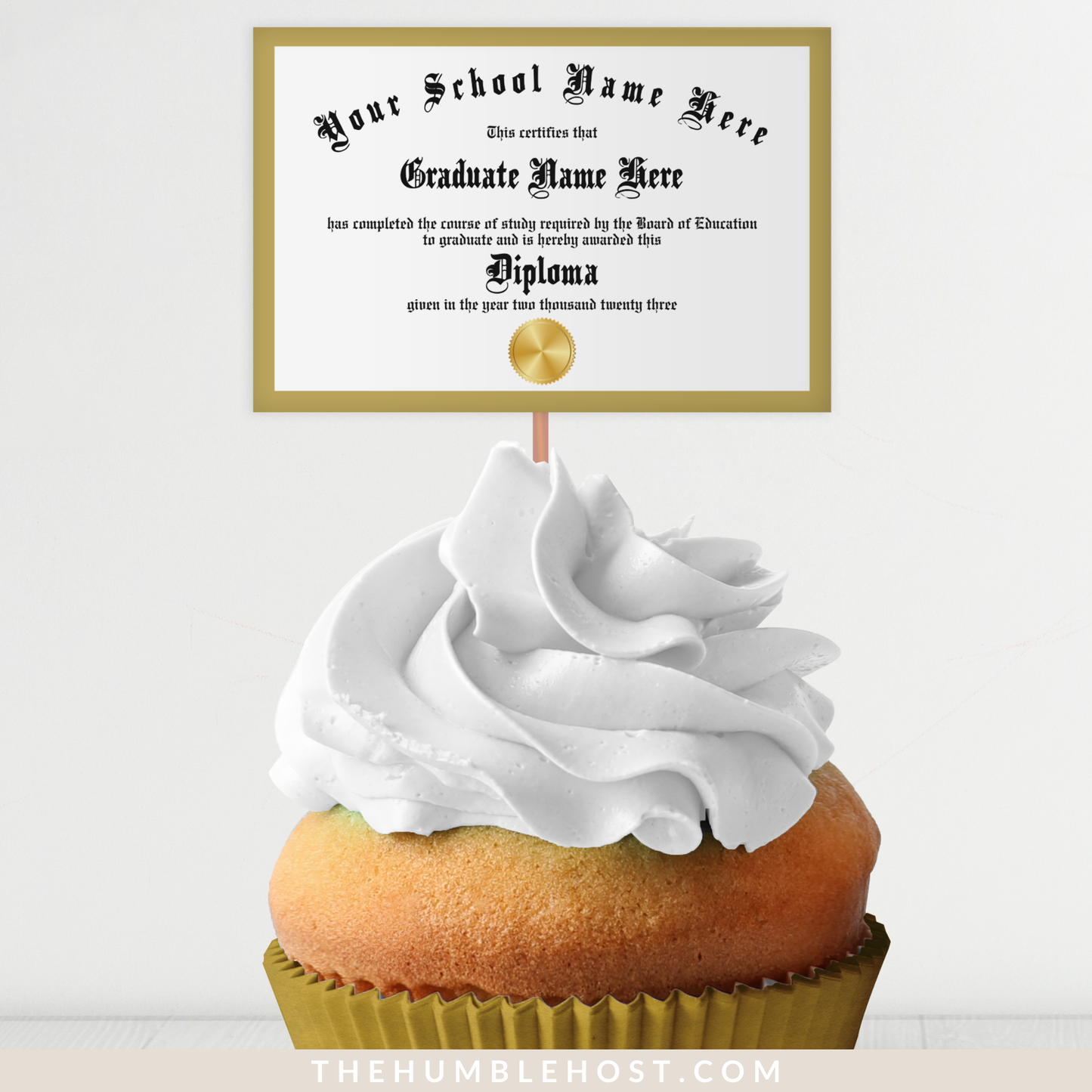 Personalized Graduation Cupcake Toppers, Custom Mini Diplomas, Graduation Party Decorations, Class of, graduation, custom party decor, graduation decor, graduation diploma template, graduation favors, graduation name, high school grad