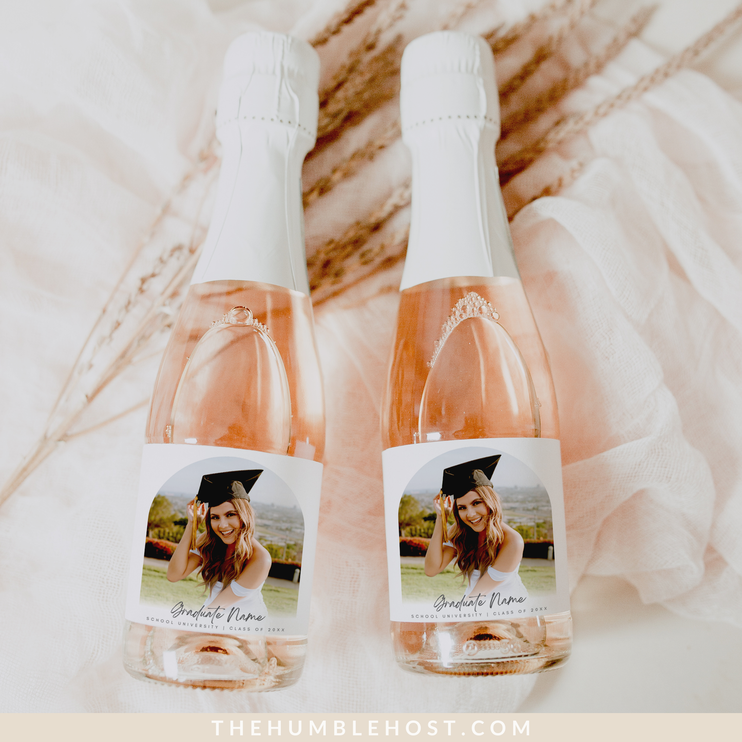 Graduation Mini Bottle Labels, Personalized Mini Wine Champagne Labels, Minimalist Editable Template, congrats grad, congratulations, custom gift, graduation gift, graduation party decor, custom photo label, mini wine label, graduation party favors