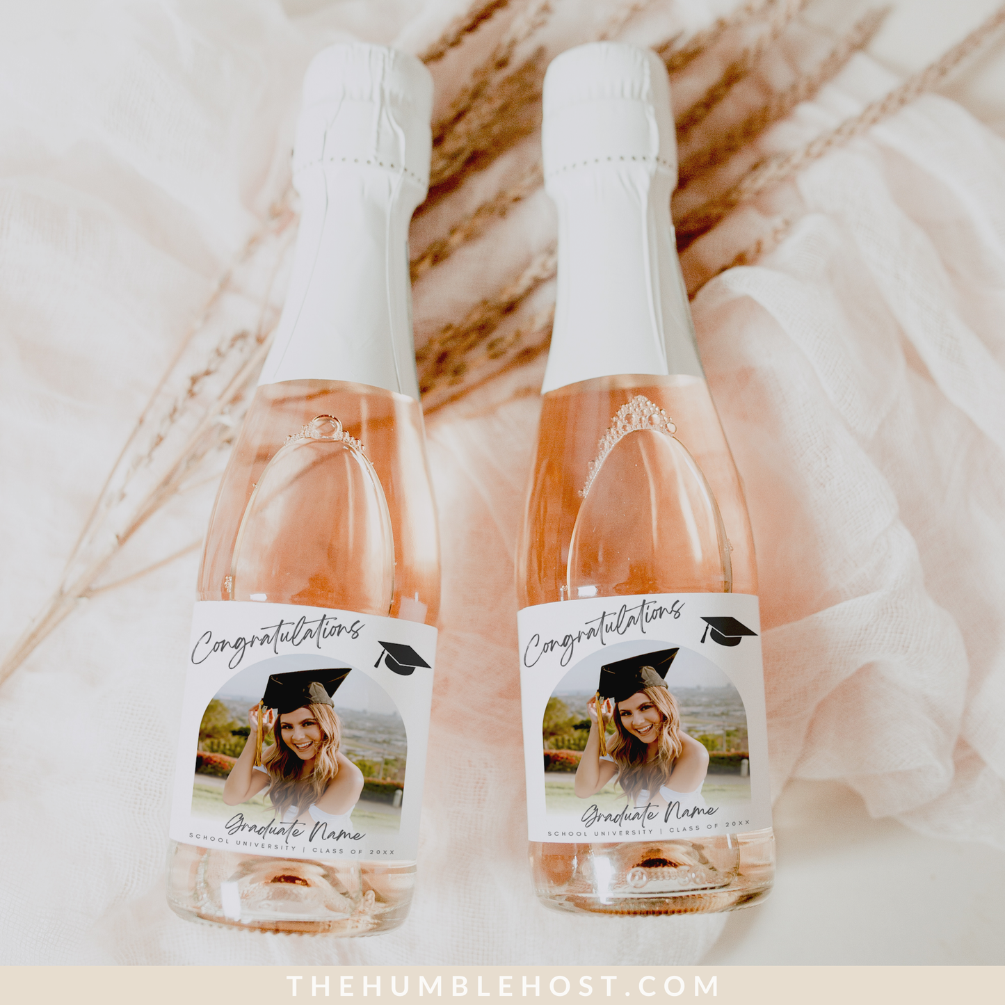 Graduation Mini Bottle Labels, Personalized Mini Wine Champagne Labels, Minimalist Editable Template, congrats grad, congratulations, custom gift, graduation gift, graduation party decor, custom photo label, mini wine label, graduation party favors