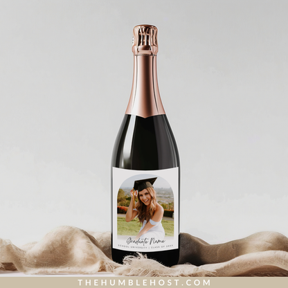 Graduation Wine Labels, Custom Champagne Labels, Gift for Grad, Graduation Party Favors, Graduation Gift, Custom Photo Editable Template, congrats grad, congratulations, custom gift, grad party decor, label with picture, personalized gift photo label