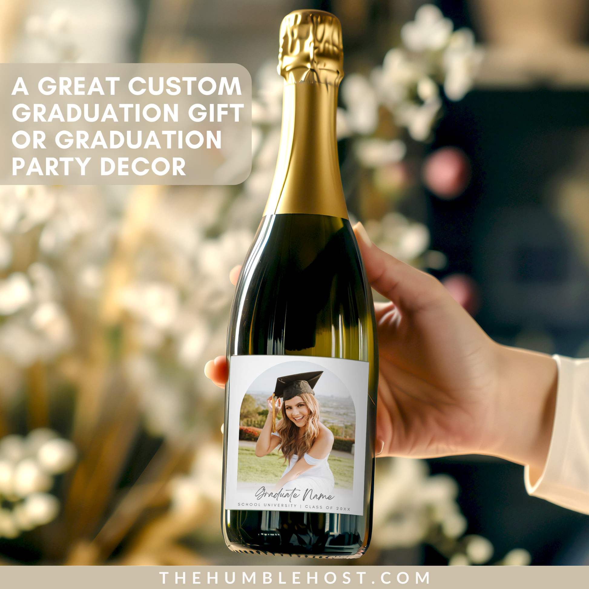 Graduation Wine Labels, Custom Champagne Labels, Gift for Grad, Graduation Party Favors, Graduation Gift, Custom Photo Editable Template, congrats grad, congratulations, custom gift, grad party decor, label with picture, personalized gift photo label