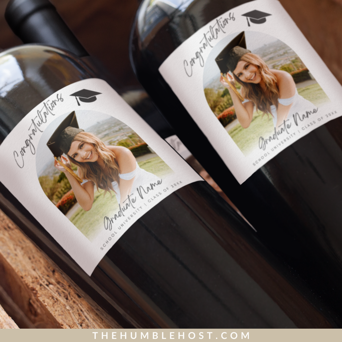 Graduation Wine Labels, Custom Champagne Labels, Gift for Grad, Graduation Party Favors, Graduation Gift, Custom Photo Editable Template, congrats grad, congratulations, custom gift, grad party decor, label with picture, personalized gift photo label