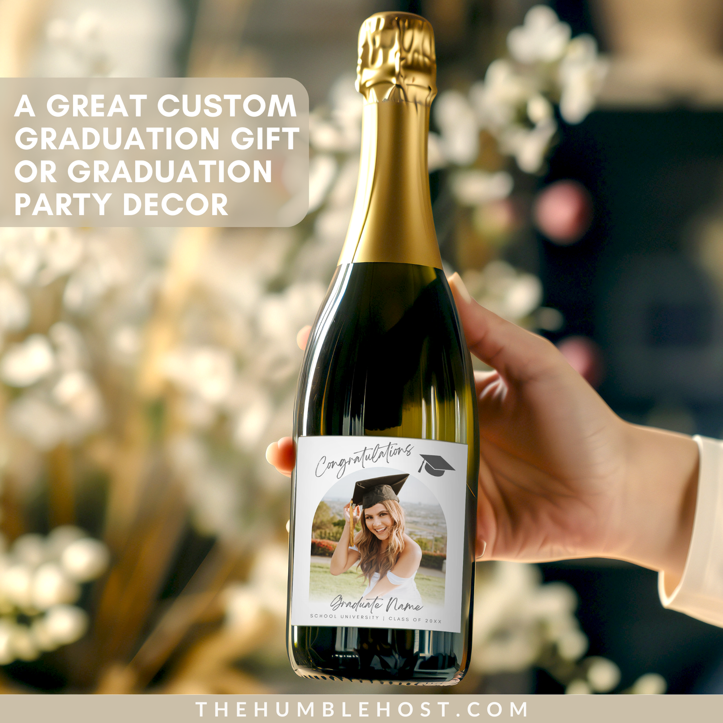 Graduation Wine Labels, Custom Champagne Labels, Gift for Grad, Graduation Party Favors, Graduation Gift, Custom Photo Editable Template, congrats grad, congratulations, custom gift, grad party decor, label with picture, personalized gift photo label